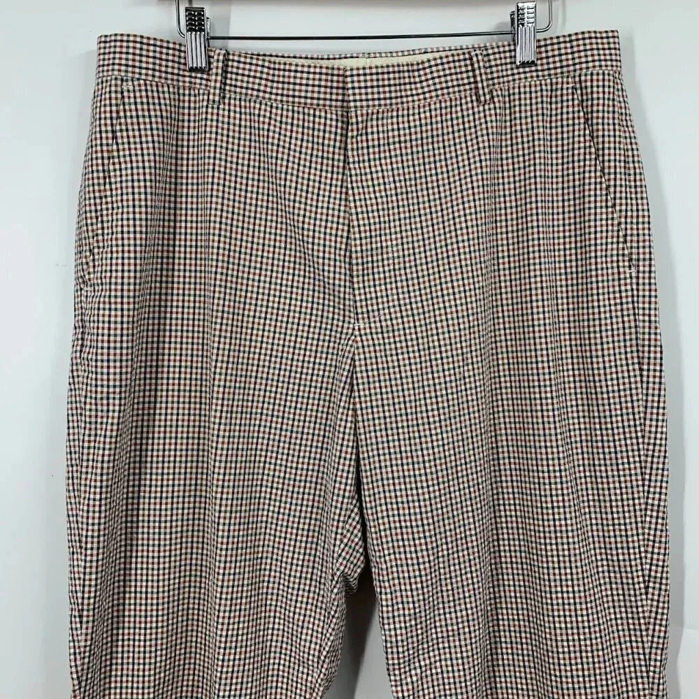 J.‎ Crew Men's Searsucker 100% Cotton Flat Front Slash Pocket Pants Size 34x30